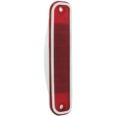 1973-80 Chevrolet, GMC Pickup Truck; Rear Side Marker Lamp; with Bright Trim; Red Lens; LED Conversion; RH or LH; Each