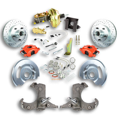 The Right Stuff 60-62 Chevrolet/GMC Truck/Suburban, Power Front Disc Brake Kit w/Red Calipers 5x5 Bolt Pattern - (TDC601