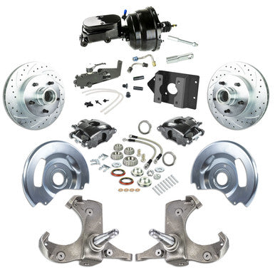 The Right Stuff 63-66 Chevy/GMC Truck/Suburban, Power Front Disc Brake Kit Blk Caliper Blk Upper 5x5 Bolt Pattern - (TDC