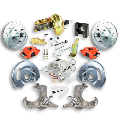 The Right Stuff 63-66 Chevrolet/GMC Truck/Suburban, Pwr Front Disc Brake Kit w/Red Calipers 5x5 Bolt Pattern - (TDC6325Z