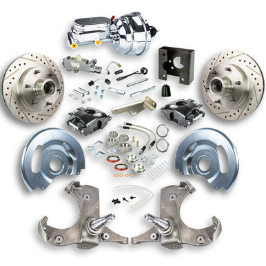 The Right Stuff 63-66 Chevy/GMC Truck/Sub, Pwr Front Disc Kit, Black Calipers, Chrome Upper 6x5.5 Bolt Pattern - (TDC632