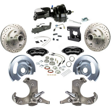 The Right Stuff 1963-66 GM Truck/Sub Power Front Disc Kit, Black Wilwood Calipers Chrome Upper - (TDC6326BYP)
