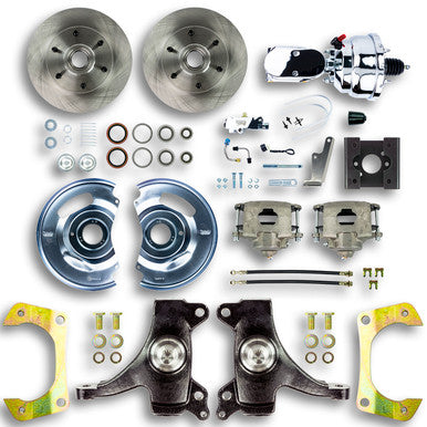 The Right Stuff 63-66 Chevy/GMC Truck/Suburban, 2" Drop, Pwr Front Disc Brake Kit Chrome Upper 6x5.5 Bolt Pattern -