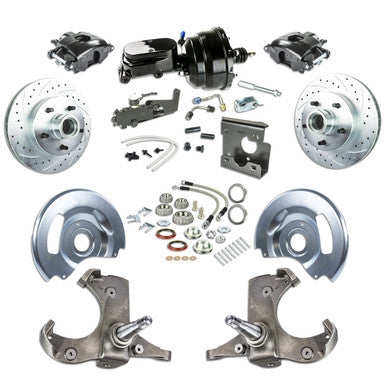 The Right Stuff 67-70 GM C10/C15 Truck/Sub w/2WD Power Front Disc Brakes, Blk Calipers Blk Upper 5x5 Bolt Pattern - (TDC