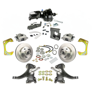 The Right Stuff 67-70 GM C10/C15 Truck/Suburban 2" Drop, Power Front Disc Brake Kit, Black Upper 5x5 Bolt Pattern -