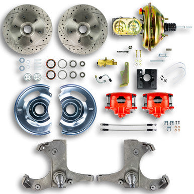 The Right Stuff 67-70 Chevy C10/15 Truck/Suburban, Power Front Disc Brake Kit w/Red Calipers 6x5.5 Bolt Pattern - (TDC67