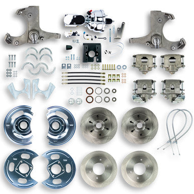 The Right Stuff 67-70 GM C10/C15 Truck/Suburban W/2WD, Power 4-Wheel Disc Brake Kit Chrome Upper 6x5.5 Bolt Pattern - (T
