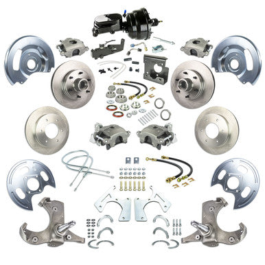 The Right Stuff 67-70 GM C10/C15 Truck/Suburban W/2WD, Power 4-Wheel Disc Brake Kit, Black Upper 6x5.5 Bolt Pattern - (T
