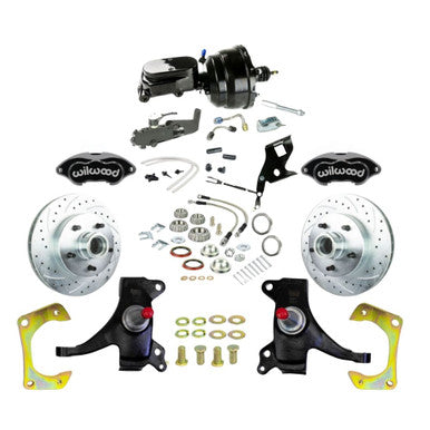 The Right Stuff 1971-72 GM C10/15 Truck, 2" Drop, Power Front Disc Kit, Black Wilwood Calipers - (TDC7125DBYP)