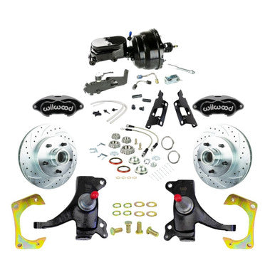 The Right Stuff 1973-87 GM C10 Truck 2" Drop Power Front Disc, Black Wilwood Caliper Black Upper - (TDC7325DBYP)