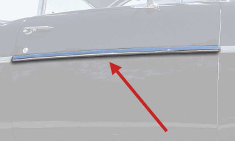 TF400079 - 1957 Chevy Bel Air, 210 2-Door; Door Molding, Stainless Steel; RH, Passenger Side