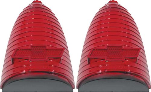 1955 Chevy Bel Air, 150, 210, Nomad; Tail Lamp Lenses; with Red Bow Tie; Pair