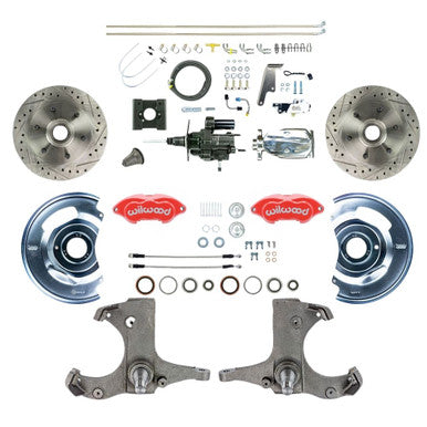 The Right Stuff 1963-66 Chevy Truck, Hydro Boost Disc Brake Conversion Kit Red Wilwood Calipers - (THB6326ZXP)
