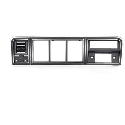 1973-79 Ford F-Series Truck, 1978-79 Bronco; Instrument Cluster Bezel; with Factory AC; Black & Chrome Finish