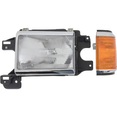 1987-91 Ford F-150, F-250, F-350, Bronco; Headlamp Assembly; with Chrome Trim; Drivers Side