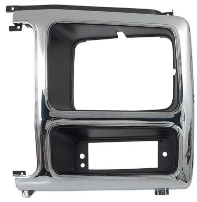 1980-86 Ford F-Series Truck / Bronco; Headlamp Bezel; F-150 / F-250 / F-350; Chrome/Black; LH