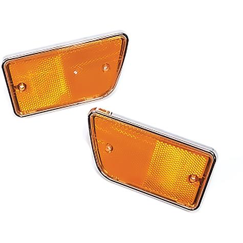 1968-69 Ford Bronco, 1969 Econoline; Front Fender Reflector; Type 7; Driver & Passenger Side; Pair; Amber