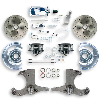 The Right Stuff 60-62 Chev/GMC Truck & Suburban, Std Front Disc Brakes Blk Calipers Chrome Upper - (TSD6016BX)