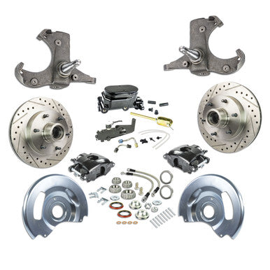 The Right Stuff 60-62 Chevy/GMC Truck & Sub, Manual Front Disc Brake Kit, BLK Calipers Blk Upper - (TSD6016BY)