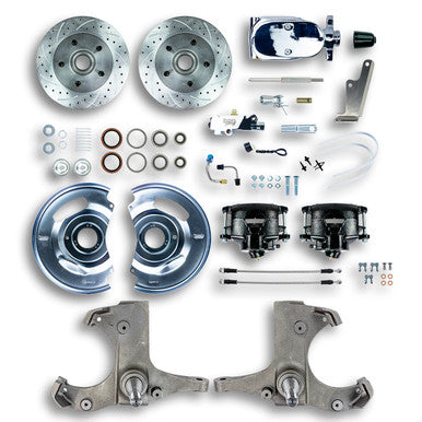 The Right Stuff 63-70 Chevy/GMC Truck/Sub, Std Front Disc Brake Kit, Blk Calipers, Chrome Upper - (TSD6315BX)