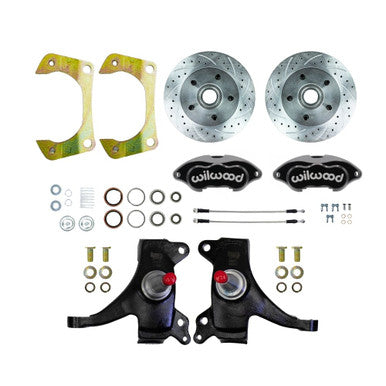The Right Stuff 1971-72 GM Truck/Sub, 2WD, 2" Drop At The Wheel Disc Kit Black Wilwood Calipers - (TWK7125DBP)
