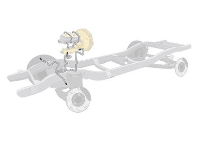 The Right Stuff 64-65 Mustang Power Drum Pre-Bent OE Steel Front Brake Line Kit - (ZKT6402)