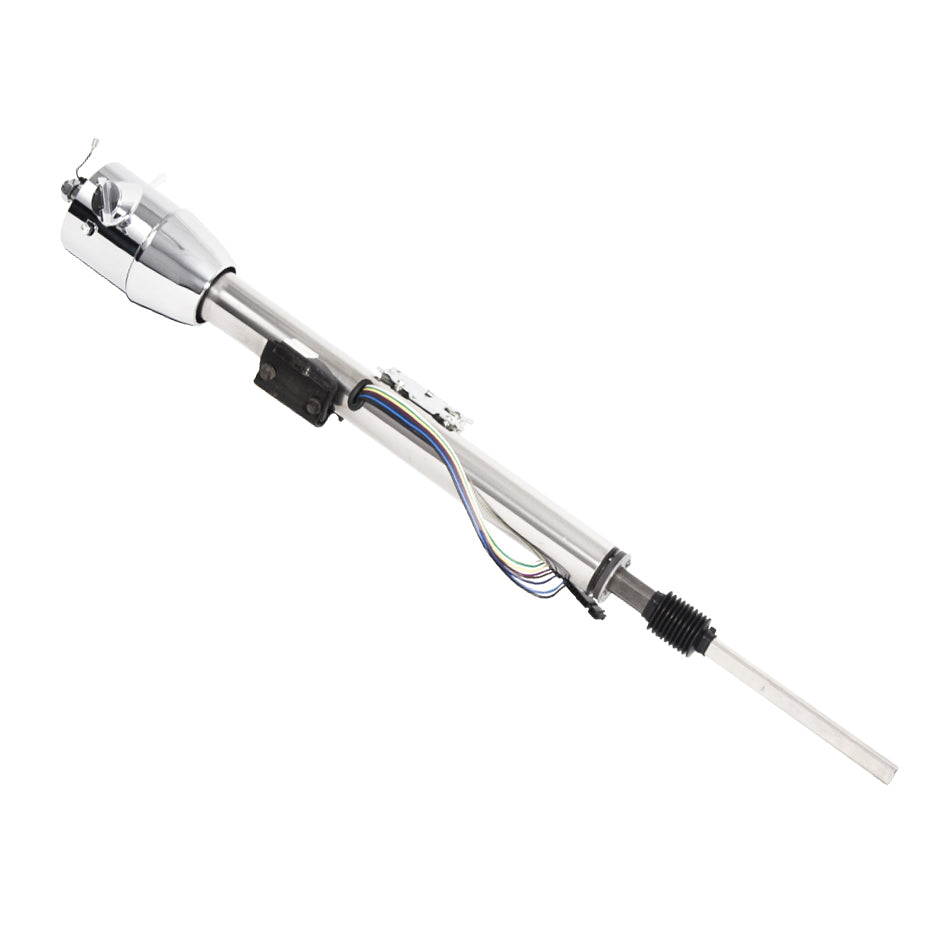 1970-74 Mopar E-Body Floor Shift Tilt Key Column: OE Power Steering - Paintable Mill Finish
