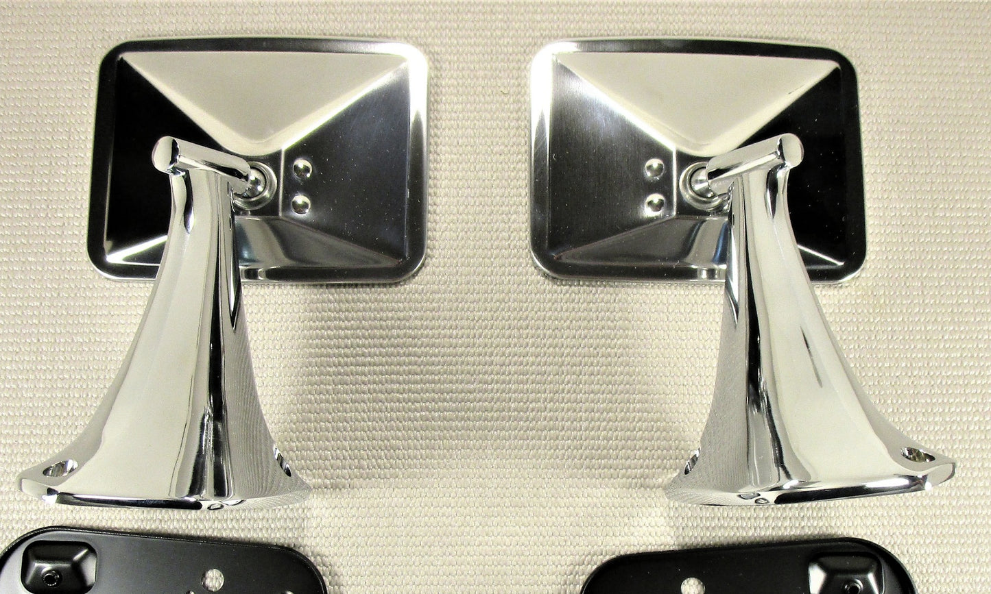 1970 1971 1972 CHEVROLET GMC PICKUP TRUCK HI-SHINE CHROME OUTER MIRROR SET