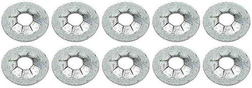 Round Push On Flat Nut, Fits 5/32" Stud Size, Zinc Plated, 10 Piece Set