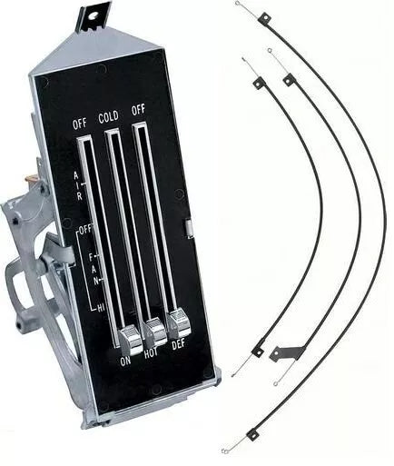 1969 Camaro, 1969-74 Nova Heater Control Assembly, No AC, with Cables