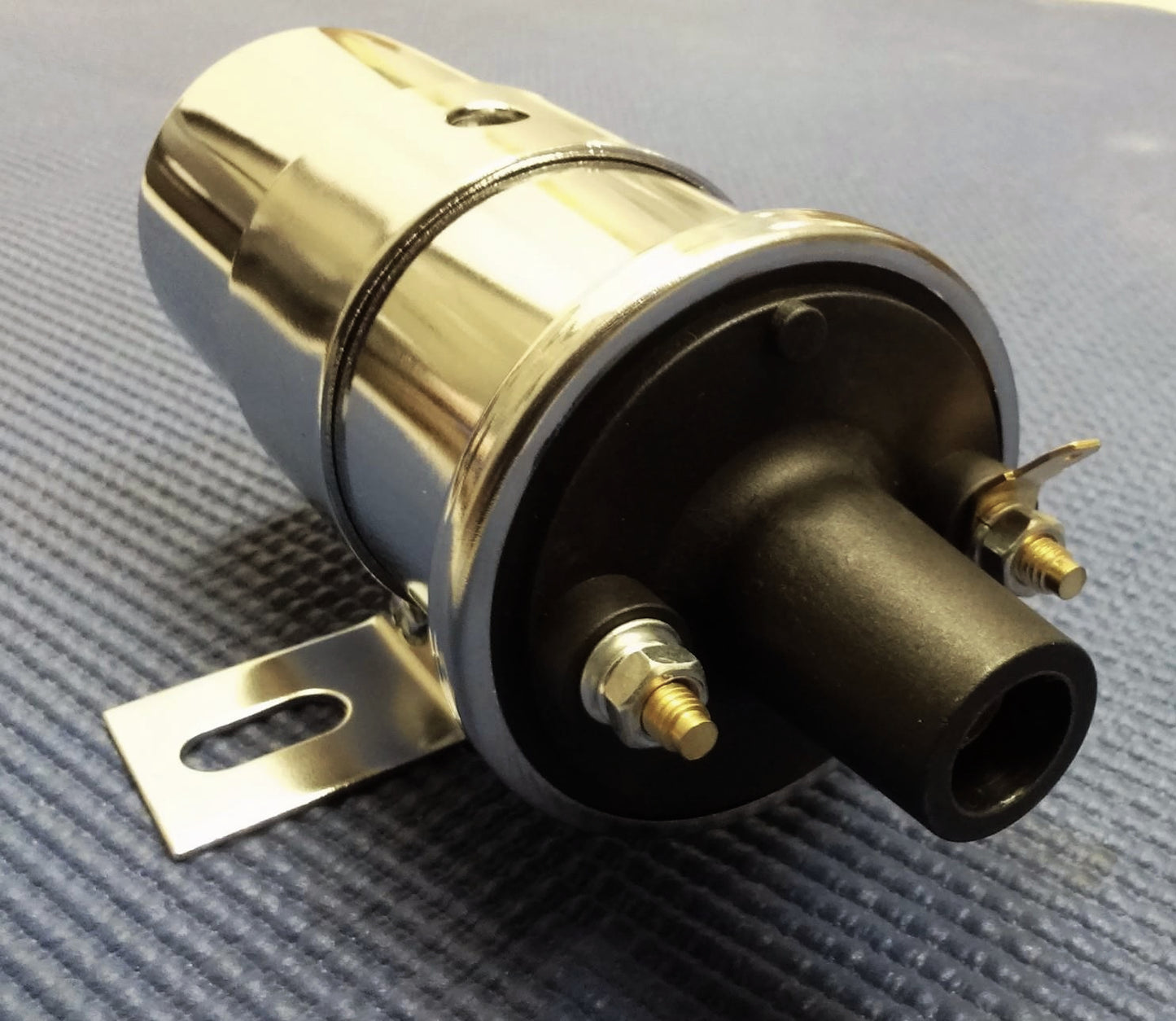 CHEVROLET FORD DODGE PICKUP 40,000 VOLT CHROME HEI IGNITION COIL W/ MTING BRKT
