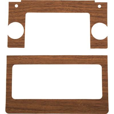 1969-70 Ford Mustang; Radio Plate Woodgrain Inserts; Teak