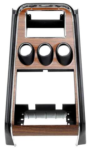1971-73 Mustang; Center Dash Panel Bezel; Woodgrain; with Gauges