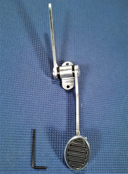 POLISHED ALUMINUM SMALL OVAL GAS PEDAL FIREWALL MOUNT ASSEMBLY