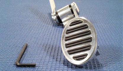 POLISHED ALUMINUM SMALL OVAL GAS PEDAL FIREWALL MOUNT ASSEMBLY
