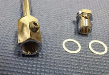 CHROME STEEL INLET FUEL LINE W/ PRESSURE GAUGE F/ EDELBROCK & CARTER CARBURETORS