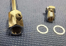CHROME STEEL INLET FUEL LINE FOR EDELBROCK & CARTER CARBURETORS HAS 3/8NPT INLET