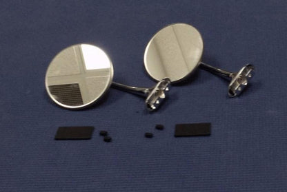 STREET ROD RAT ROD TRUCK LONG ARM OUTER PEEP MIRROR SET CHROME STAINLESS STEEL