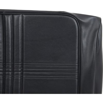 1966 Fairlane 500 2-Door Hardtop Rear Bench Seat Upholstery; Black Sierra w Pichette Inserts