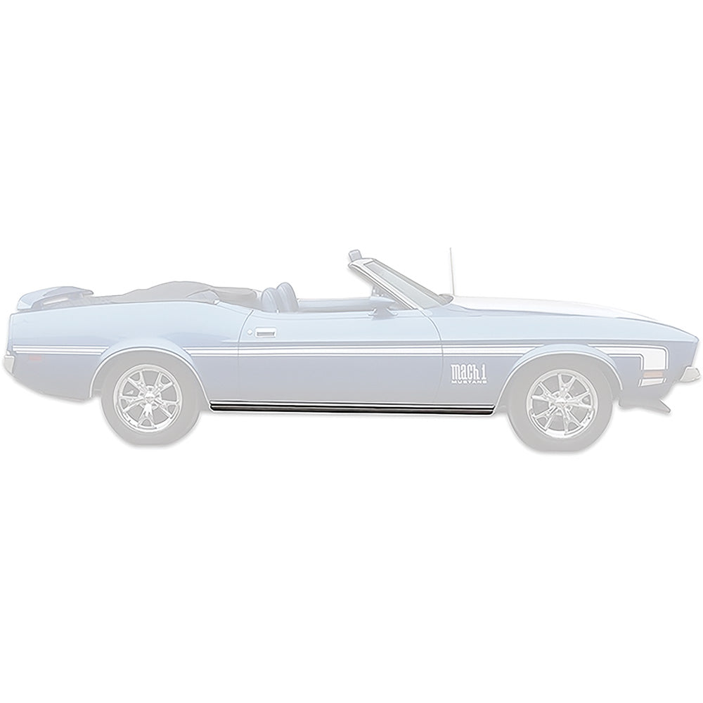 10176GR - 1971-73 Mustang; Rocker Panel Molding; With Hardware; RH, Passenger Side