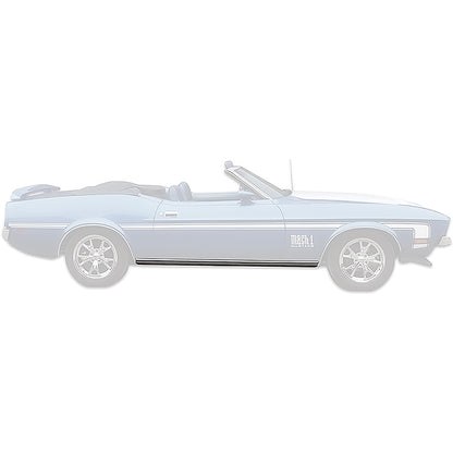 10176GR - 1971-73 Mustang; Rocker Panel Molding; With Hardware; RH, Passenger Side