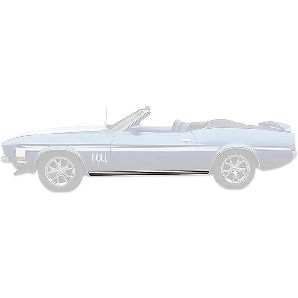10176HR - 1971-73 Mustang; Rocker Panel Molding; With Hardware; LH, Driver Side