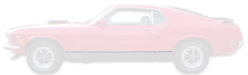 10176JLR - 1970 Ford Mustang; Rocker Molding Set; Mach 1; 6-Piece Set
