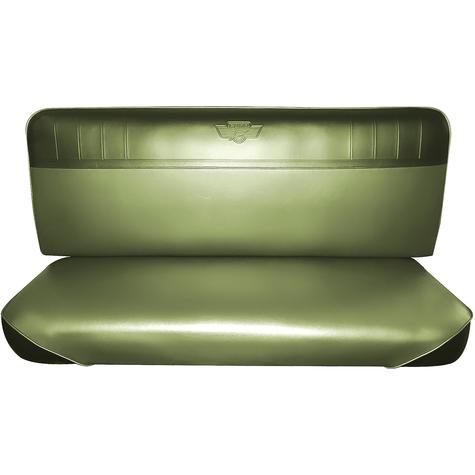1965-66 Ford F-100 / F-250 Truck Custom / Standard Cab Pickup Truck Seat Upholstery; Green / White