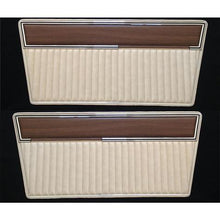 1968-77 Ford Bronco; Front Door Panels; Sierra Vinyl w/ Rosewood Inserts; Parchment