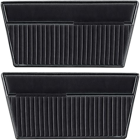 1968-77 Ford Bronco; Front Door Panels; Sierra Vinyl w/o Inserts; Black