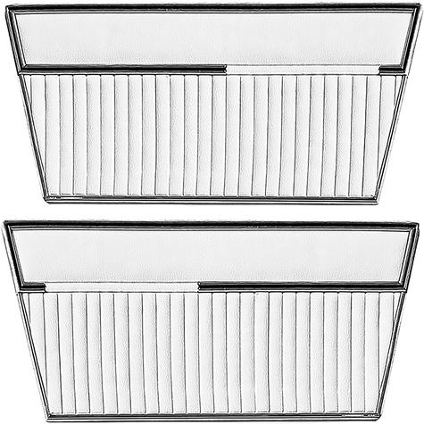 1968-77 Ford Bronco; Front Door Panels; Sierra Vinyl w/o Inserts; White