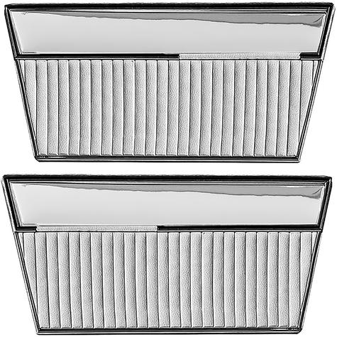 1968-77 Ford Bronco; Front Door Panels; Sierra Vinyl w/ Mylar Inserts; Gray