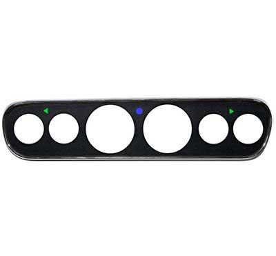 1965-66 Mustang; 6-Hole Instrument Gauge Bezel; For Performance Gauges; Black Finish