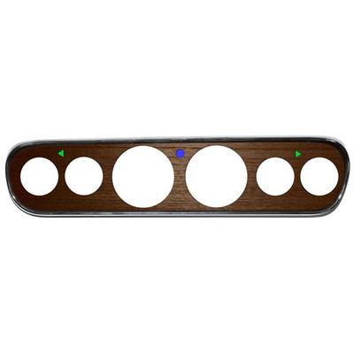 1964-66 Mustang; 6-Hole Instrument Gauge Bezel; For Performance Gauges; Walnut Finish